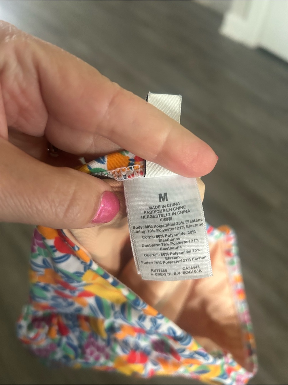 J. Crew Tropical Fruit Print Ruched Bandeau One Piece Swimsuit Sz m - Picture 3 of 6